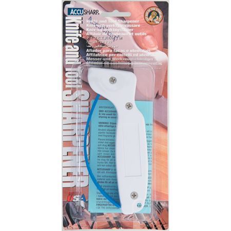 AccuSharp 1D Sharpener with Multi-Language Packaging & White Handles