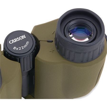 Carson Optics HT822 8x22 Green Hornet Binoculars with Neck Strap and Carry Sase