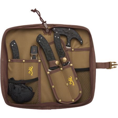 Browning 0422 BR0422 Primal Combo Fixed Blade Knives Black Handles