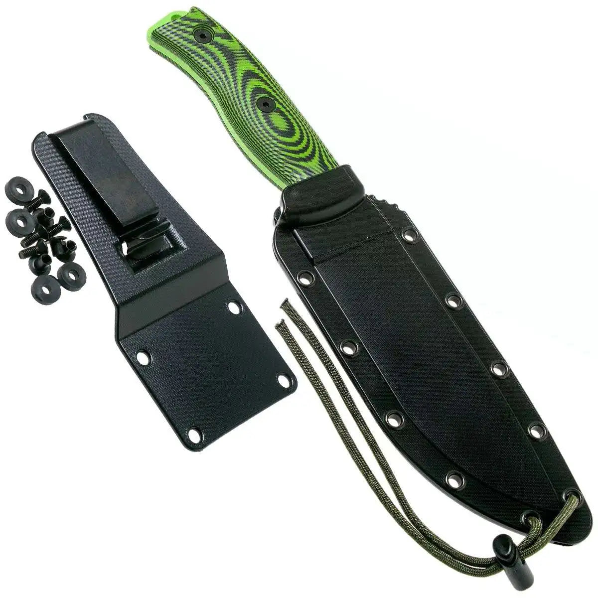 ESEE Model 6 Venom Green Blade 3D Neon Green-Black G10 survival knife 6PVG-007 black sheath + clip plate