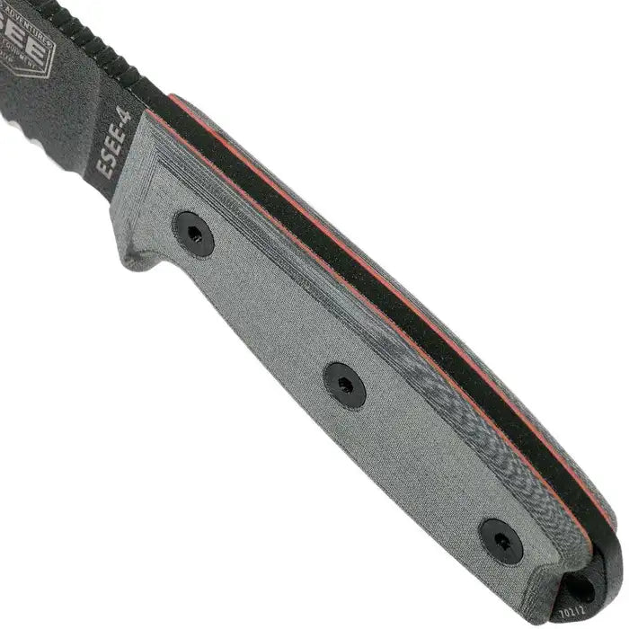 ESEE-4-Gray Micarta (4.5" Blk 1095) ESEE-4S-MB-B