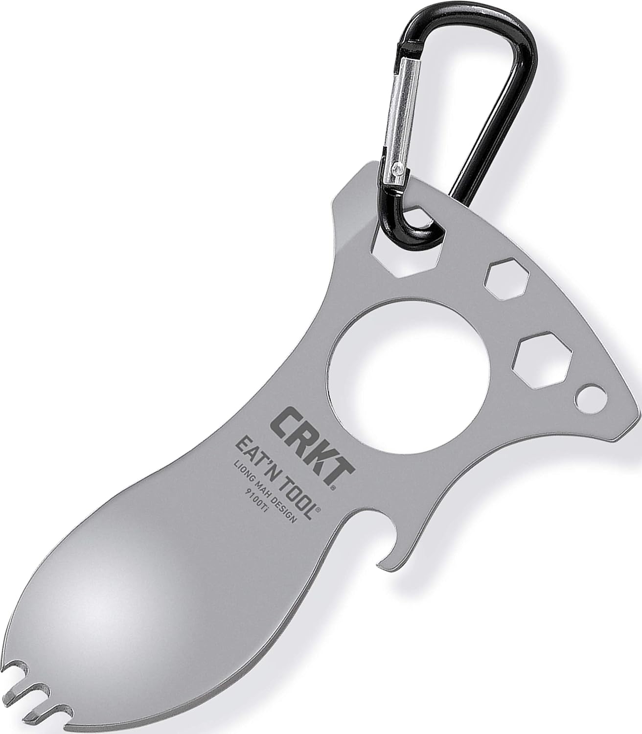 CRKT Eat'N Tool Outdoor Spork Multitool: Durable and Lightweight, for Camping, Hiking, Backpacking and Outdoors Activities, Titanium, Silver 9100TI