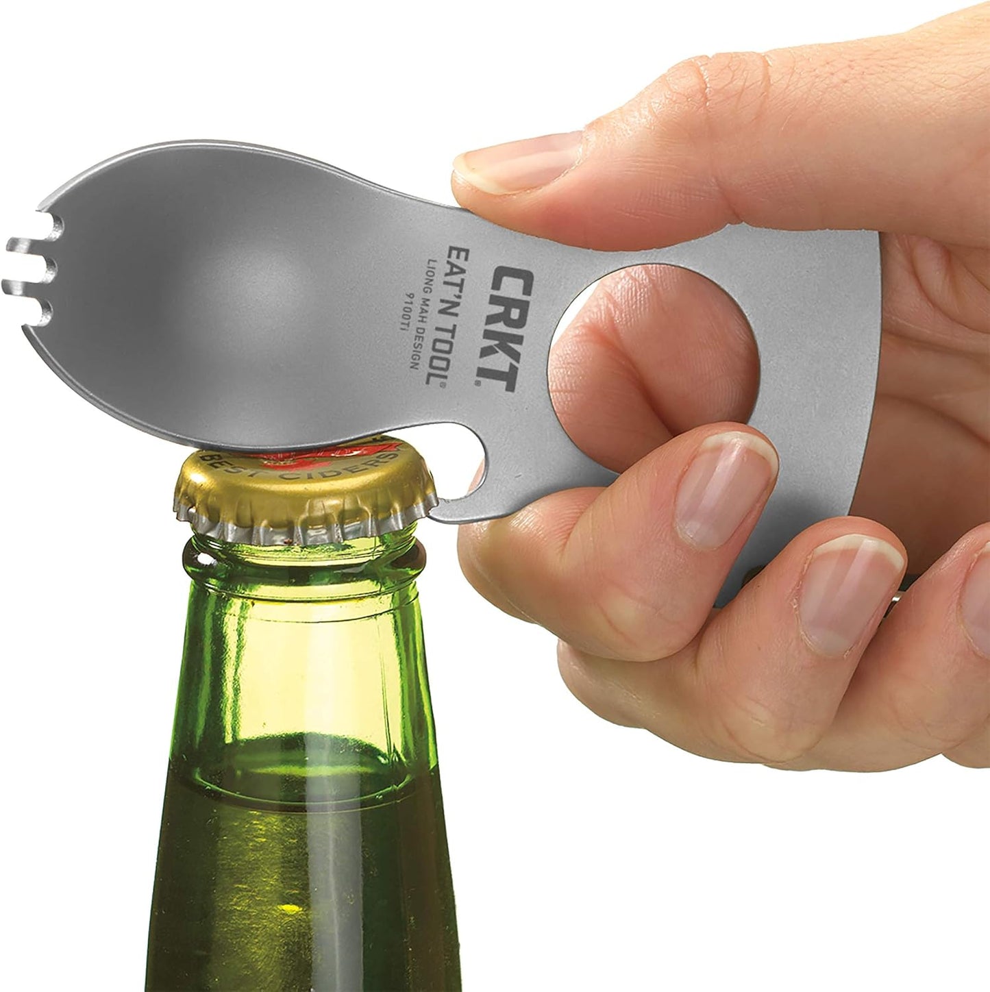CRKT Eat'N Tool Outdoor Spork Multitool: Durable and Lightweight, for Camping, Hiking, Backpacking and Outdoors Activities, Titanium, Silver 9100TI