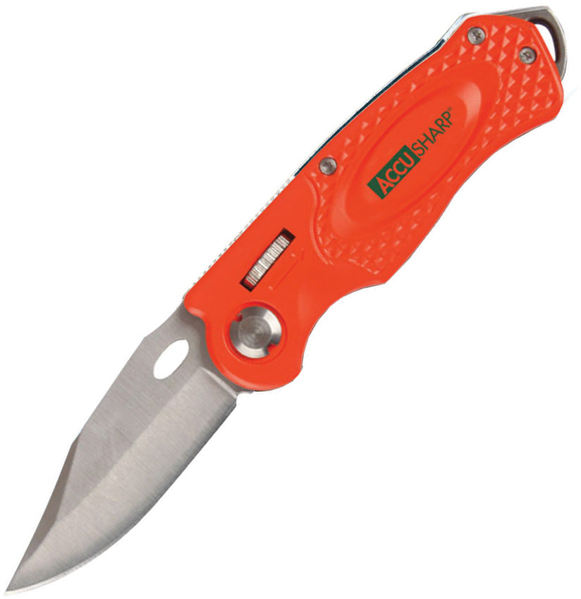 AccuSharp Wheel Lock Orange 709C folding knife available at MJ Outdoors Gear UK