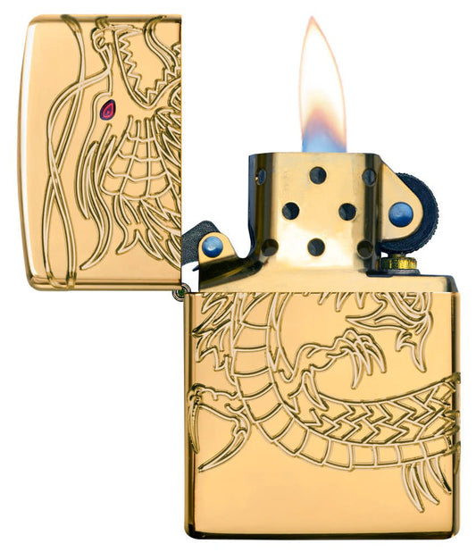 Armor® Asian Dragon 360-Degree Gold-Plate Windproof Lighter – Zippo UK