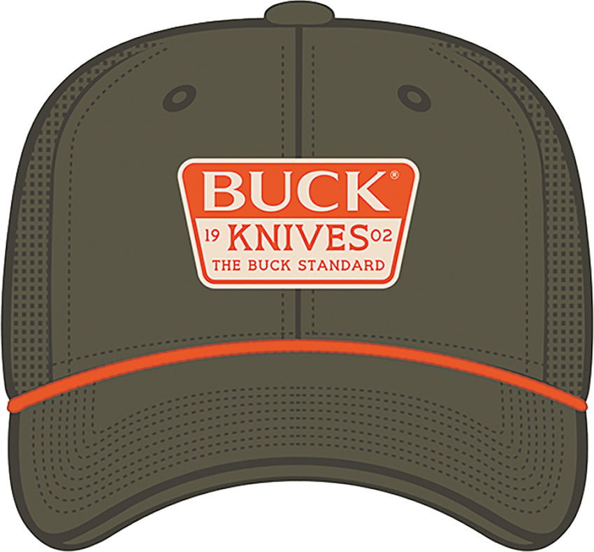 buck embroidered patch hat OD
