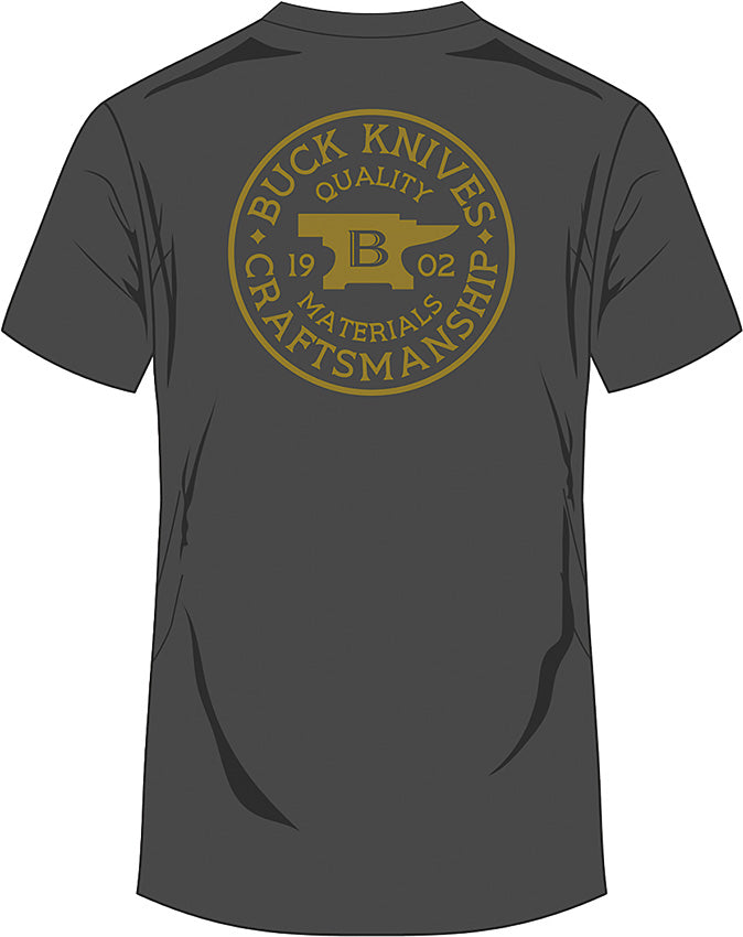 Buck Coin Badge T-Shirt Gray XL 14279 by Buck