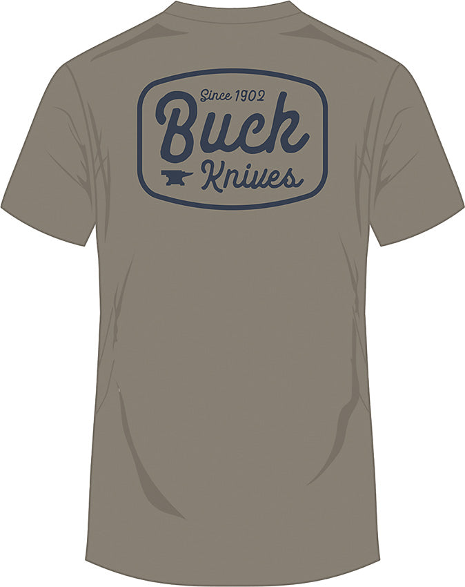 Buck Round Badge T-Shirt Gray LG 14285 by Buck