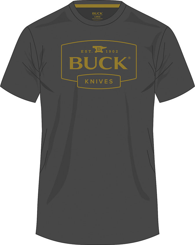 Buck Logo T-Shirt Gray LG 14334 by Buck