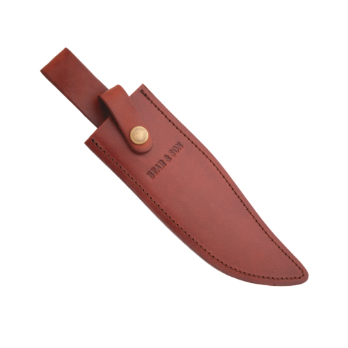 11 3/4" Bowie Damascus Genuine India Stag Bone™ w/Leather Sheath - Bear & Son Cutlery - Jacksonville, AL