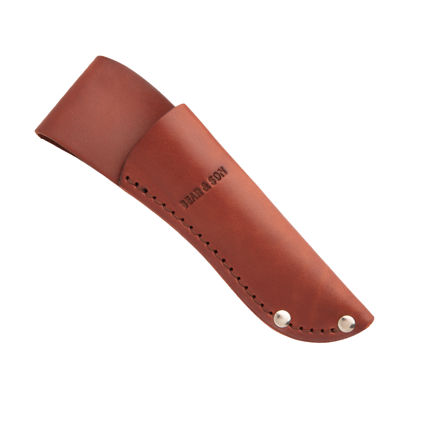 6 3/4" Genuine India Stag Bone™ Damascus Caper w/Leather Sheath - Bear & Son Cutlery - Jacksonville, AL