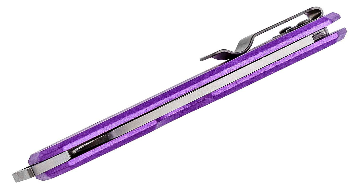 Bear & Son 110PL Slipjoint Folding Knife 2.56" Satin Drop Point Blade, Purple Aluminum Handles