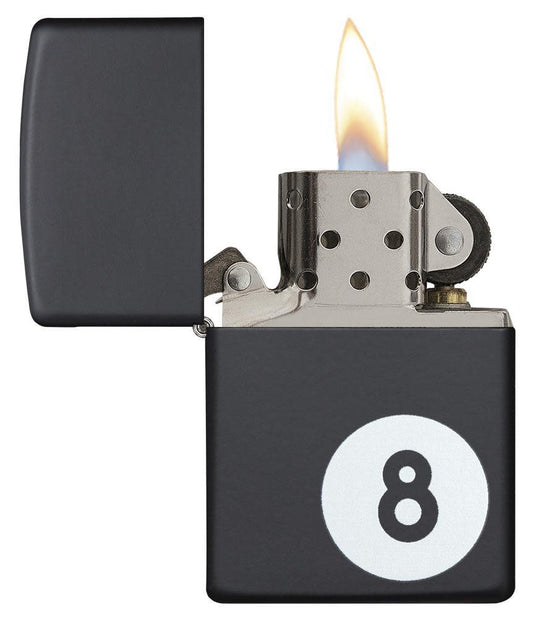 Billiards 8-Ball Black Matte Windproof Lighter – Zippo UK