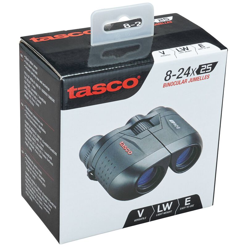 TASCO Essentials (Porro) 8-24x25mm, Mid Size Binoculars, Black