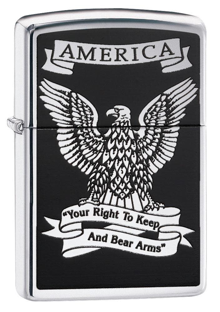 Black and White Americana Eagle Chrome Windproof Lighter – Zippo UK