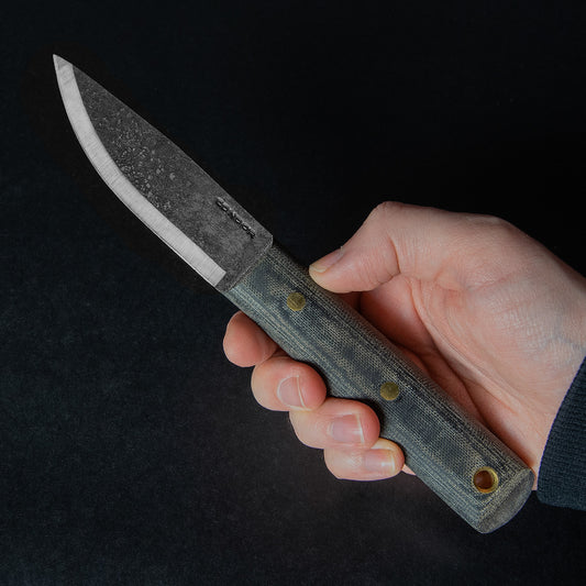 Condor Woodlaw Knife CTK248-4HC Brut De Forge 1075, Green Micarta, fixed knife