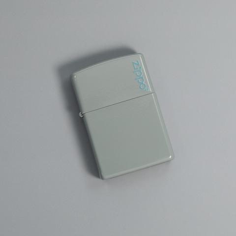 Classic Flat Grey Zippo Logo lighter - Made in USA - shop now at Mjoutdoorsgear UK