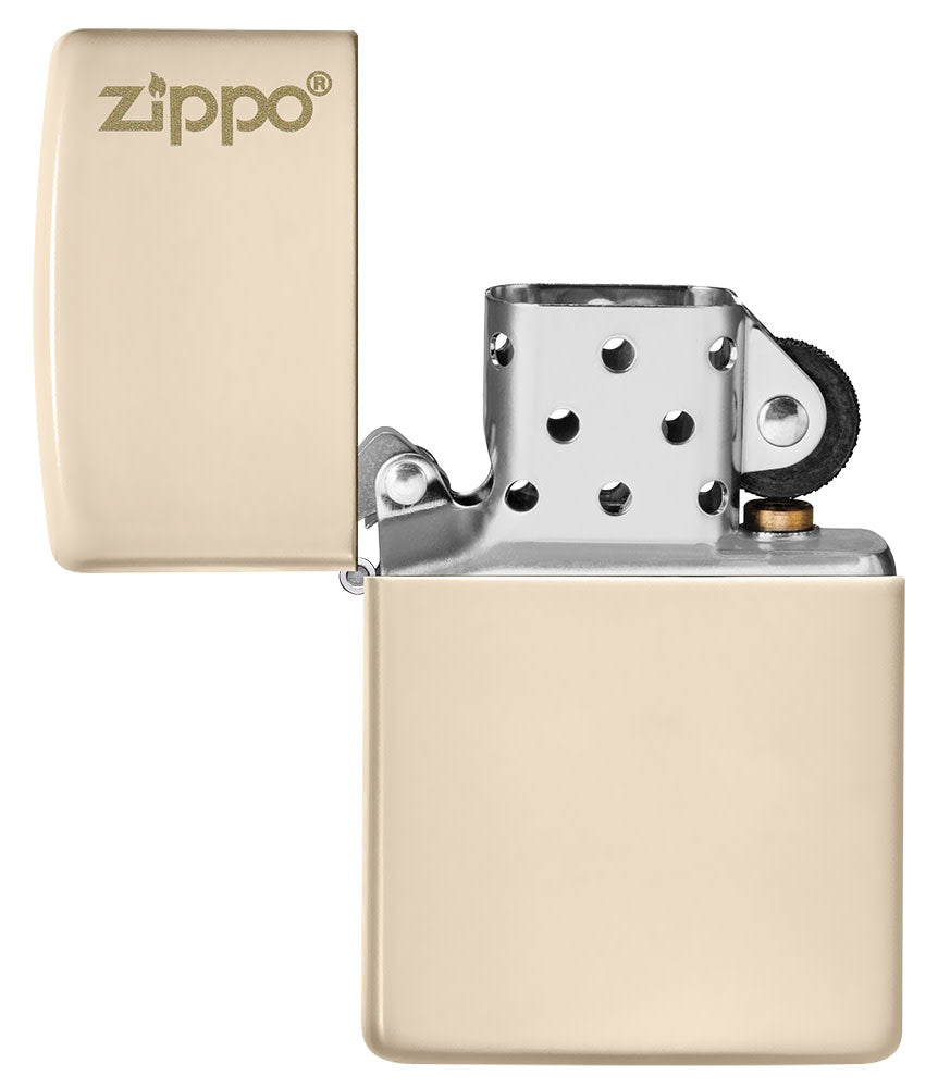 Classic Flat Sand Zippo Logo Lighter - Made in USA - Shop now at Mjoutdoorsgear UK