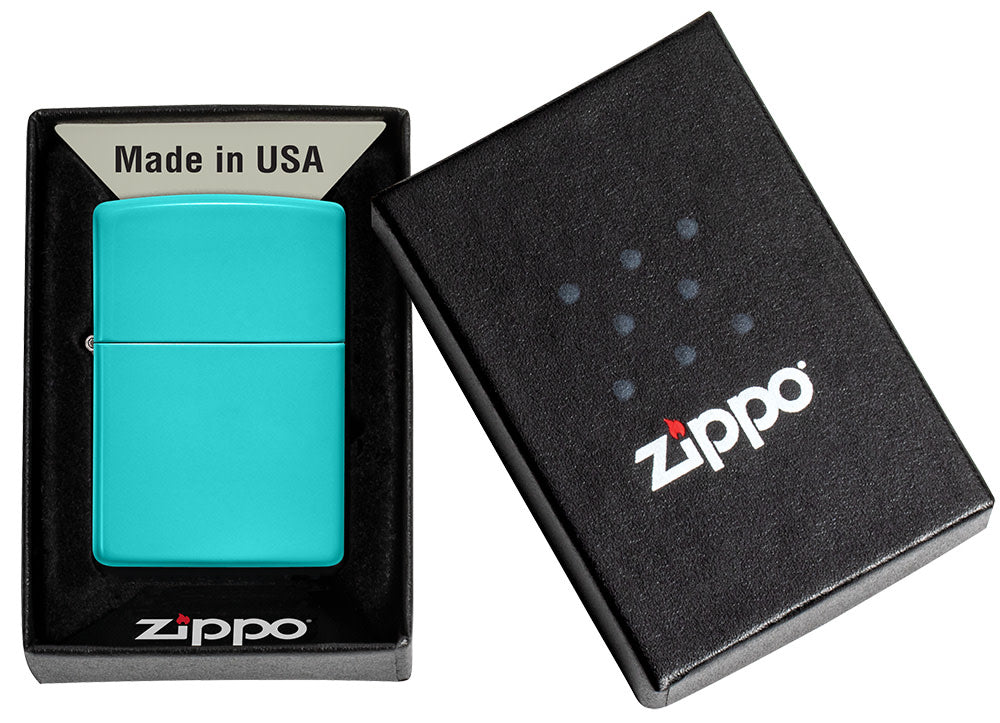 Zippo Classic Flat Turquoise Windproof Lighter – Made in USA - Shop now at Mjoutdoorsgear UK
