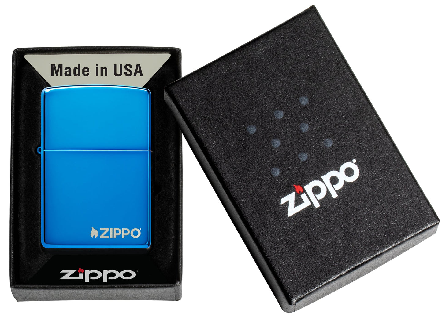 Classic High Polish Blue Zippo Logo Windproof Lighter – Made in USA - Shop now at Mjoutdoorsgear UK