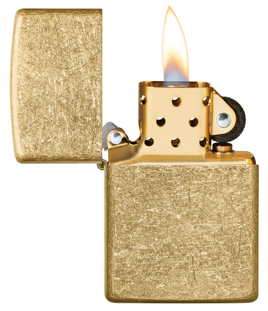 Zippo Classic Tumbled Brass Windproof Lighter – Made in USA - Shop now at Mjoutdoorsgear UK