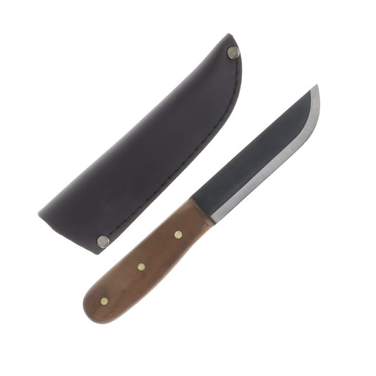 Condor Tool and Knife Bushcraft Basic Walnut 5in Black Fixed Blade Knife CTK2365HC