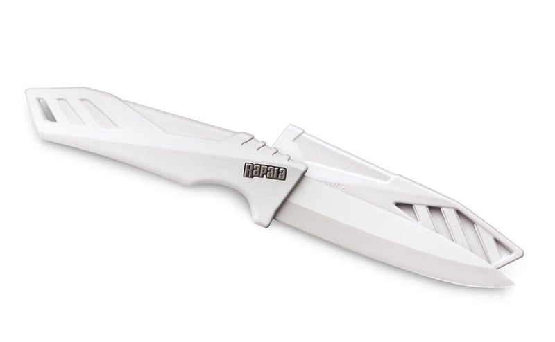 Rapala 28608 Ceramic Utility WhiteStandard Edge Ceramic Drop Point Blade & Rubberized Handles