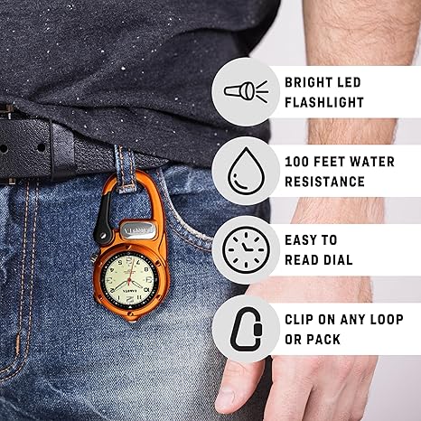 Dakota Watch Company Mini Clip Microlight Watch Orange - shop now at Mjoutdoorsgear UK