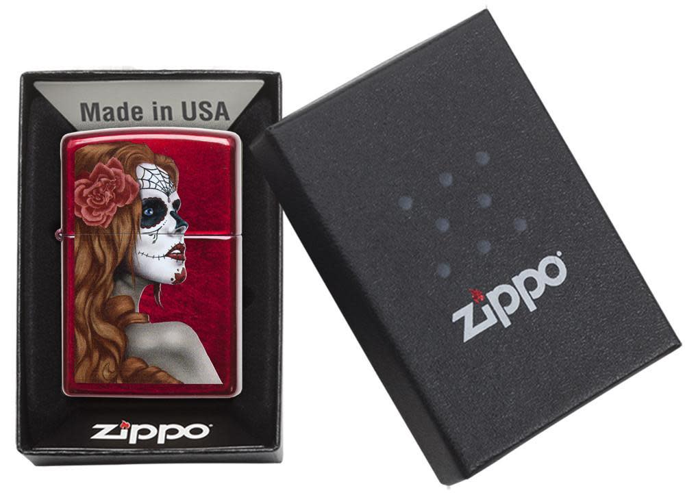 Day of the Dead Girl Candy Apple Red Windproof Lighter – Zippo UK