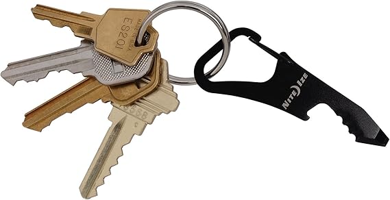Nite Ize - Carabiner with Tool Set DoohicKey ClipKey Tool - Steel - Black