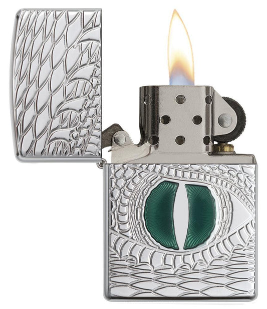 Green Dragon Eye Chrome Windproof Lighter – Zippo UK