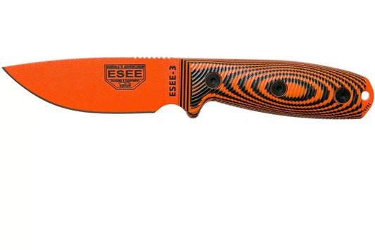 ESEE Knives ESEE-3PMOR-006 Fixed Blade Knife Orange/Black G-10 (3.9" Orange)