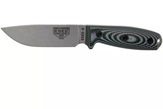 ESEE Model 4 Plain Edge S35VN, Grey Black G10 3D Handle
