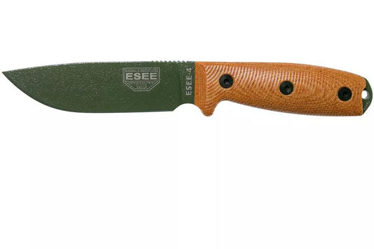ESEE Model 4 OD Green Blade 3D Natural Canvas Micarta survival knife