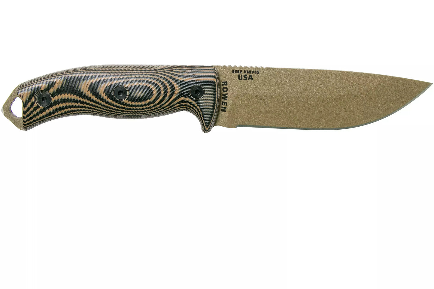 ESEE Model 5 Dark Earth Blade 3D Coyote-Black G10 survival knife 5PDE-005 kydex sheath + clip plate