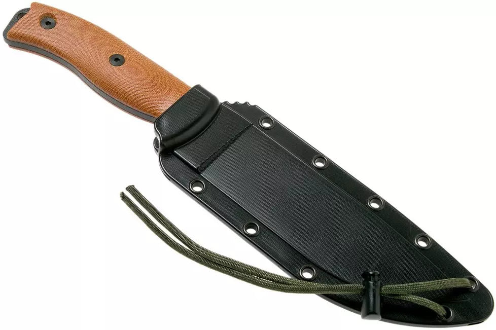 ESEE Model 6 Black Blade 3D Natural Canvas Micarta survival knife 6PB-011 black sheath + clip plate