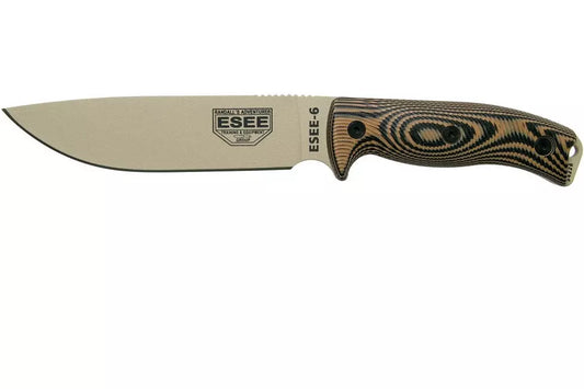 ESEE Model 6 Desert Tan Blade 3D Coyote-Black G10 survival knife