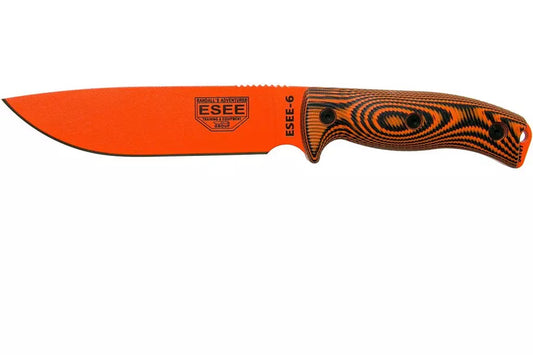 ESEE Model 6 Orange Blade 3D Neon Orange-Black G10 survival knife