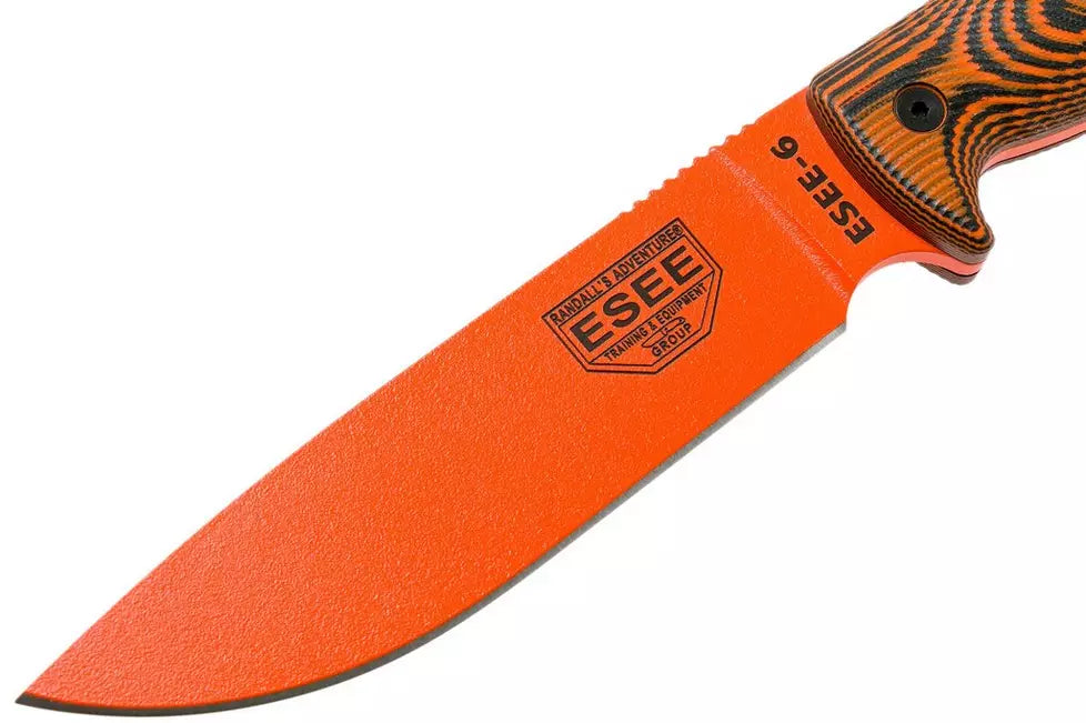 ESEE Model 6 3D Orange Plain Edge / Black Sheath Knife