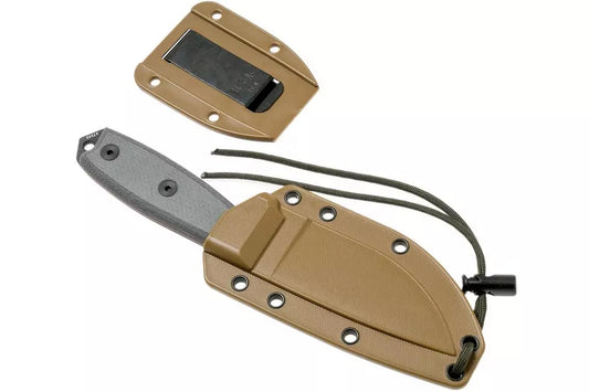 ESEE Model 3 serrated, grey handle 3S with sheath + clip