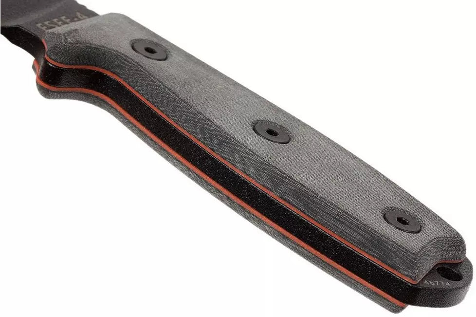 ESEE Knives ESEE-4P-MB Fixed Blade Knife + MOLLE Back Black Model 4 Plain Edge