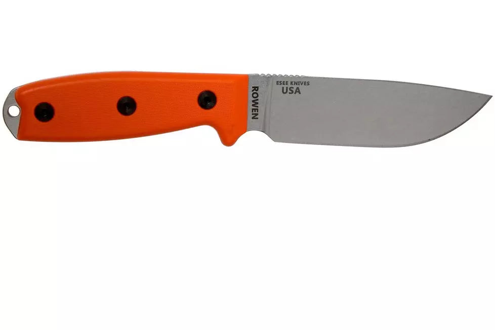 ESEE Model 4 Plain Edge S35VN, Orange G10 Handle 4P35V-OR with sheath