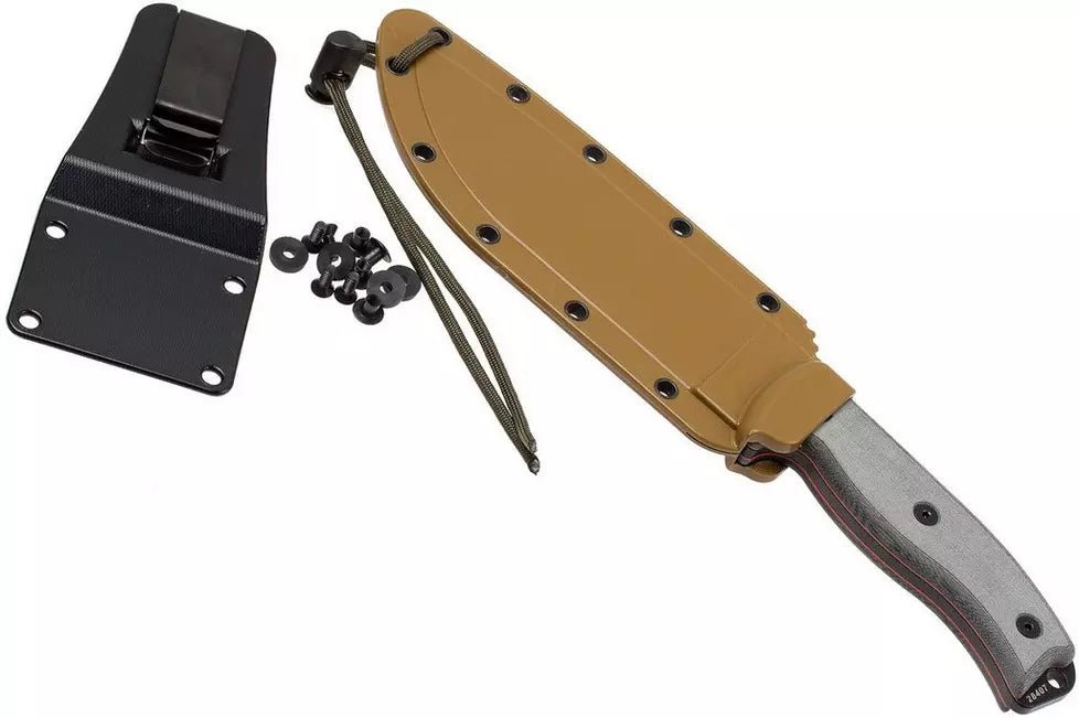 ESEE Model 6 Serrated 6S survival knife with brown sheath