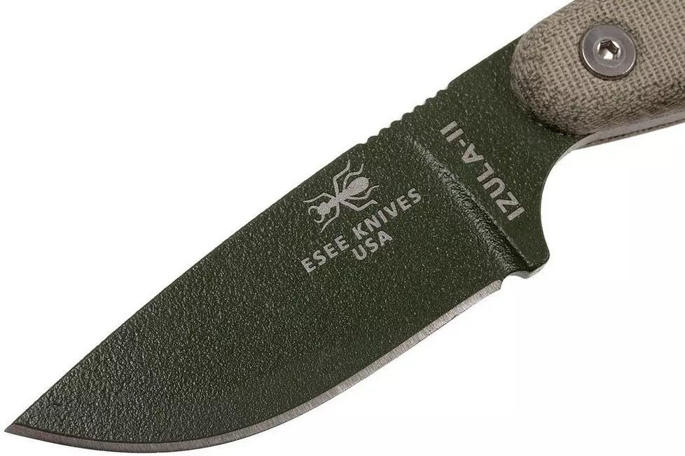 ESEE knives Izula II olive green fixed blade, survival kit