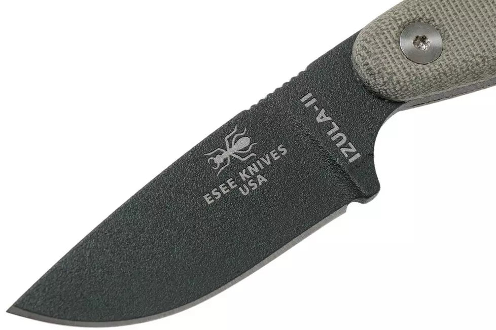ESEE-Izula II Survival Kit-Tan Micarta (2.63" Tactical Gray 1095) IZULA-II-TG-KIT
