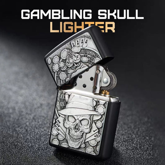 Zippo Windproof Lighter with Gambling Skull Design