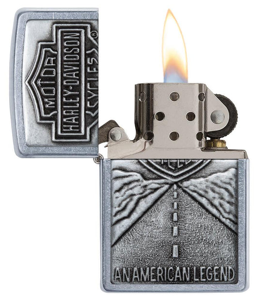 Zippo Harley-Davidson® Open Road Emblem Chrome Lighter