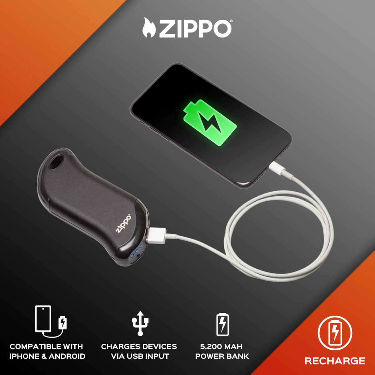 Zippo HeatBank® 9s Rechargeable Hand Warmer & Power Bank