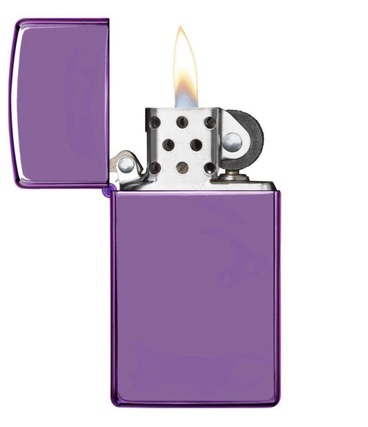 Zippo UK High Polish Purple Slim Windproof Lighter –  Shop now at Mjoutdoorsgear