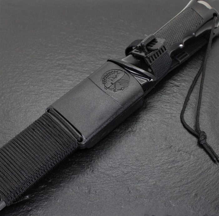 Aitor 16020 Commando & Survival Kit, 7" SS Plain Blade, Black Aluminum Handle, Black Nylon Sheath